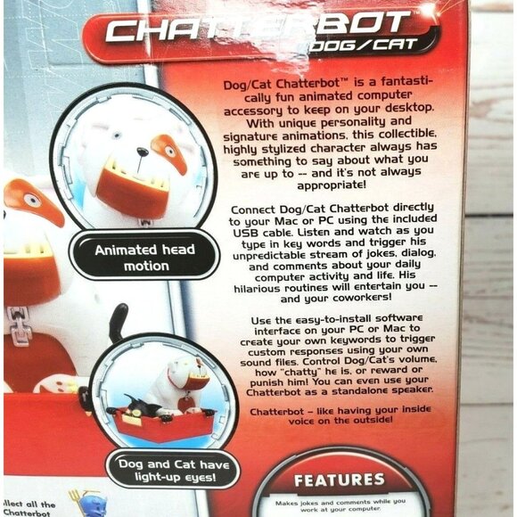 WoW Wee Robotics Chatterbot Cat and Dog Animated Desktop Stand Alone Speaker Des - Picture 5 of 12